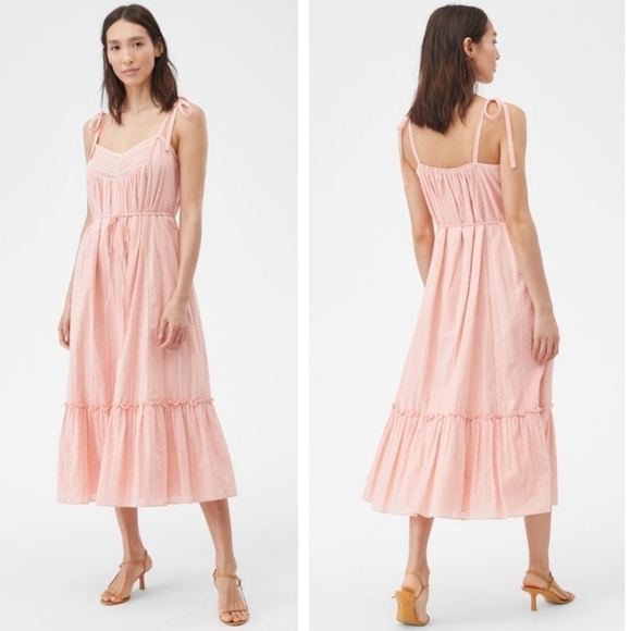 Rebecca Taylor LA VIE Kelsey Textured Midi Dress In Color Blossom Size L - Picture 16 of 16